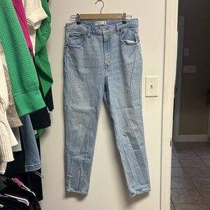 Abercrombie & Fitch Women's Light Blue Straight Leg Jeans